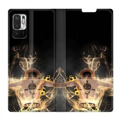 Housse Cuir Portefeuille Pour Xiaomi Redmi Note 10 Pro 5G Manga One Piece Ace Noir
