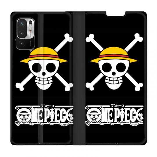 Housse Cuir Portefeuille Pour Xiaomi Redmi Note 10 Pro 5G Manga One Piece Tete de Mort