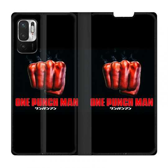 Housse Cuir Portefeuille Pour Xiaomi Redmi Note 10 Pro 5G Manga One Punch Man Poing