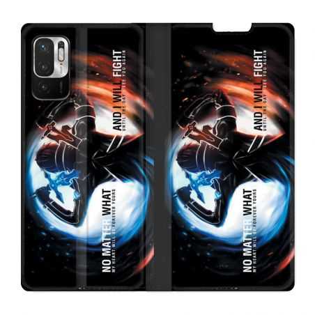 Housse Cuir Portefeuille Pour Xiaomi Redmi Note 10 Pro 5G Manga SAO sword Art Online Fight