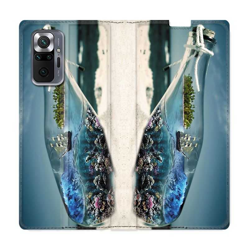 Housse Cuir Portefeuille Pour Xiaomi Redmi Note 10 Pro 5G Mer Bouteille