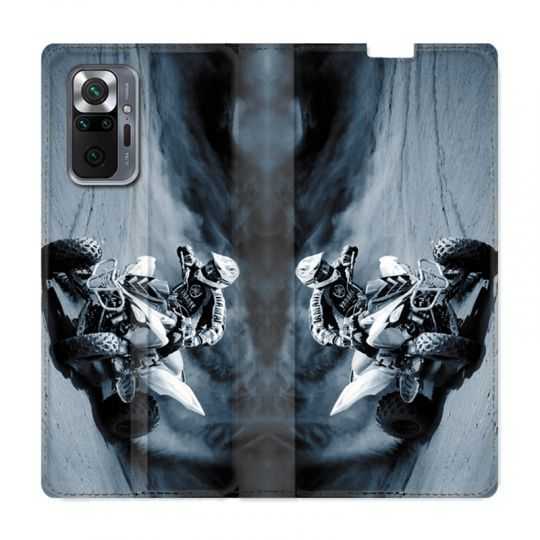 Housse Cuir Portefeuille Pour Xiaomi Redmi Note 10 Pro 5G Moto Quad
