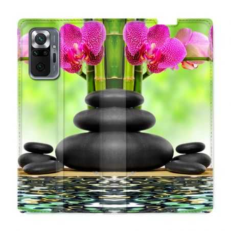 Housse Cuir Portefeuille Pour Xiaomi Redmi Note 10 Pro 5G Orchidee Eau