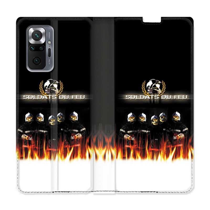 Housse Cuir Portefeuille Pour Xiaomi Redmi Note 10 Pro 5G Pompier Soldat