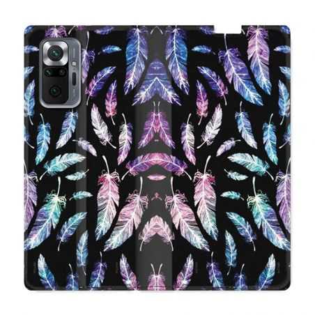 Housse Cuir Portefeuille Pour Xiaomi Redmi Note 10 Pro 5G Psychedelic Plume