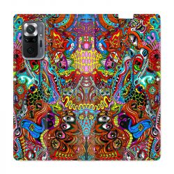 Housse Cuir Portefeuille Pour Xiaomi Redmi Note 10 Pro 5G Psychedelic Yeux