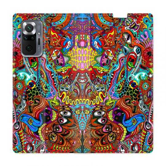 Housse Cuir Portefeuille Pour Xiaomi Redmi Note 10 Pro 5G Psychedelic Yeux