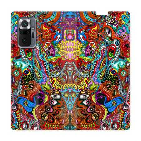 Housse Cuir Portefeuille Pour Xiaomi Redmi Note 10 Pro 5G Psychedelic Yeux