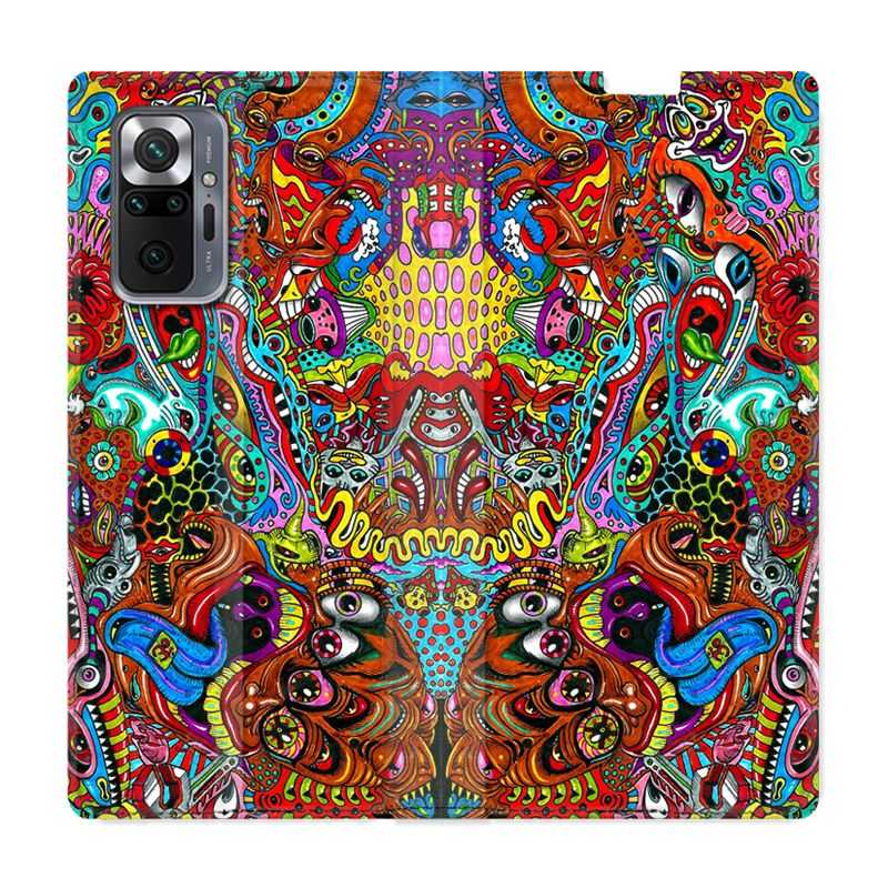 Housse Cuir Portefeuille Pour Xiaomi Redmi Note 10 Pro 5G Psychedelic Yeux