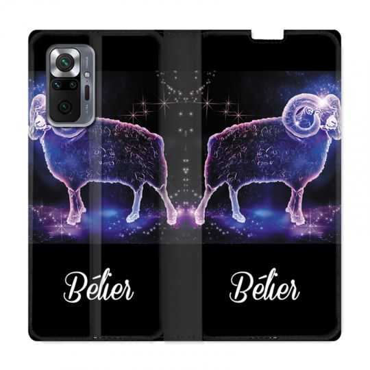 Housse Cuir Portefeuille Pour Xiaomi Redmi Note 10 Pro 5G Signe Zodiaque 2 Bélier