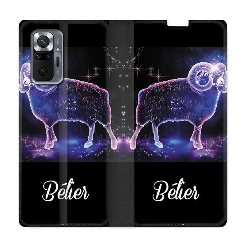 Housse Cuir Portefeuille Pour Xiaomi Redmi Note 10 Pro 5G Signe Zodiaque 2 Bélier