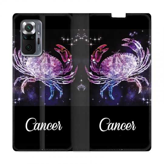 Housse Cuir Portefeuille Pour Xiaomi Redmi Note 10 Pro 5G Signe Zodiaque 2 Cancer