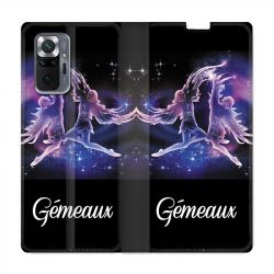 Housse Cuir Portefeuille Pour Xiaomi Redmi Note 10 Pro 5G Signe Zodiaque 2 Gémeaux