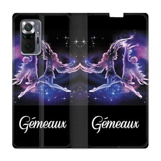 Housse Cuir Portefeuille Pour Xiaomi Redmi Note 10 Pro 5G Signe Zodiaque 2 Gémeaux