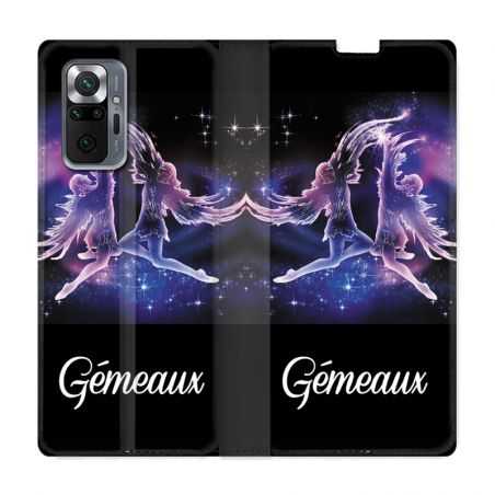 Housse Cuir Portefeuille Pour Xiaomi Redmi Note 10 Pro 5G Signe Zodiaque 2 Gémeaux