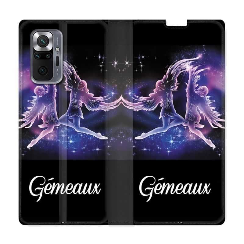 Housse Cuir Portefeuille Pour Xiaomi Redmi Note 10 Pro 5G Signe Zodiaque 2 Gémeaux
