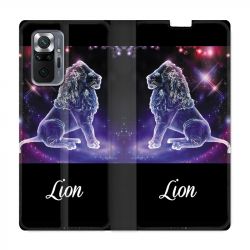 Housse Cuir Portefeuille Pour Xiaomi Redmi Note 10 Pro 5G Signe Zodiaque 2 Lion