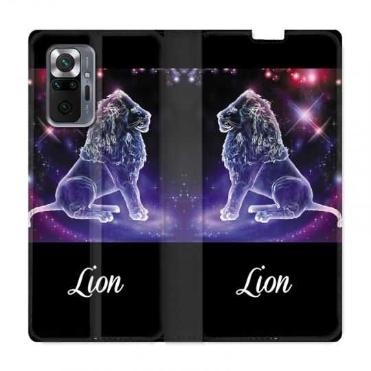 Housse Cuir Portefeuille Pour Xiaomi Redmi Note 10 Pro 5G Signe Zodiaque 2 Lion
