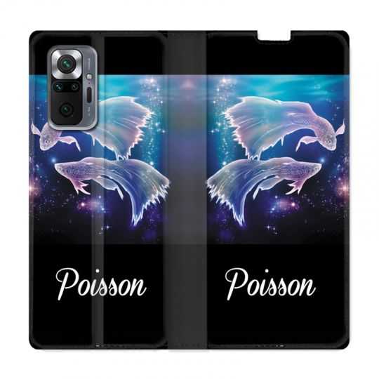 Housse Cuir Portefeuille Pour Xiaomi Redmi Note 10 Pro 5G Signe Zodiaque 2 Poisson