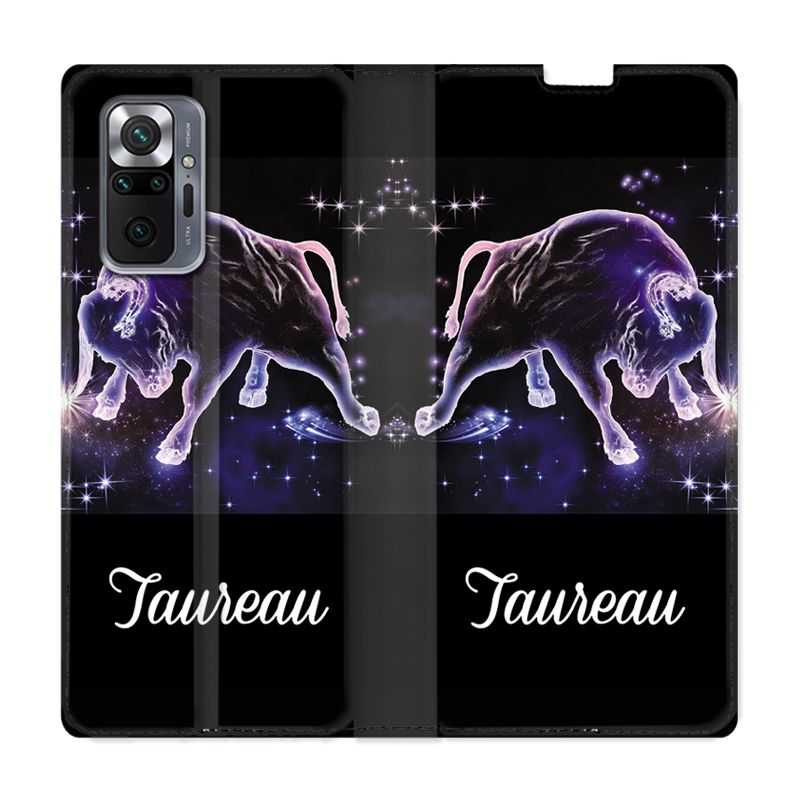 Housse Cuir Portefeuille Pour Xiaomi Redmi Note 10 Pro 5G Signe Zodiaque 2 Taureau