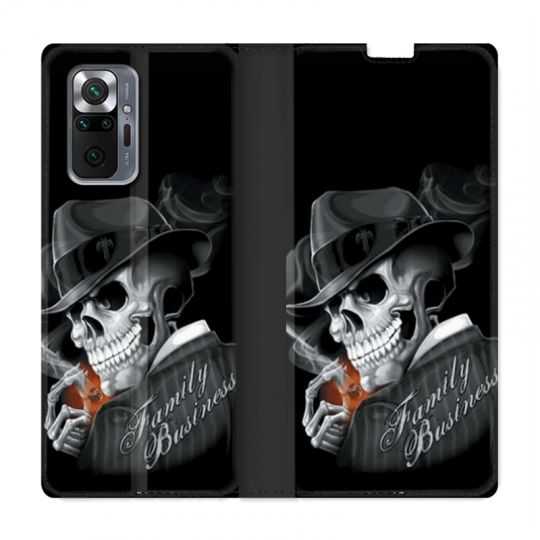 Housse Cuir Portefeuille Pour Xiaomi Redmi Note 10 Pro 5G Tete de Mort family business