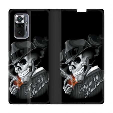 Housse Cuir Portefeuille Pour Xiaomi Redmi Note 10 Pro 5G Tete de Mort family business