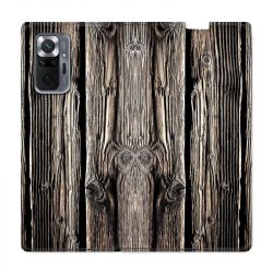 Housse Cuir Portefeuille Pour Xiaomi Redmi Note 10 Pro 5G Texture Bois