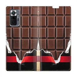 Housse Cuir Portefeuille Pour Xiaomi Redmi Note 10 Pro 5G Trompe Oeil Chocolat