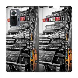 Housse Cuir Portefeuille Pour Xiaomi Redmi Note 10 Pro 5G Amerique USA New York Taxi
