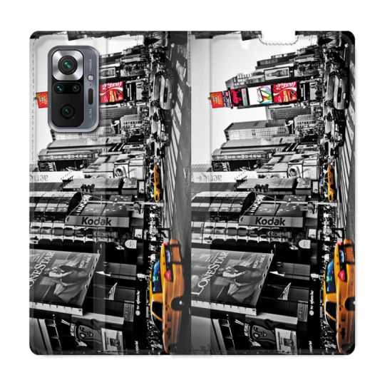 Housse Cuir Portefeuille Pour Xiaomi Redmi Note 10 Pro 5G Amerique USA New York Taxi