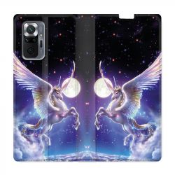 Housse Cuir Portefeuille Pour Xiaomi Redmi Note 10 Pro 5G Licorne Céleste