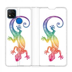 Housse Cuir Portefeuille PourXiaomi Redmi 9C Animaux Maori Salamandre Color