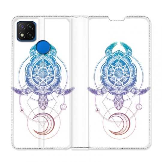 Housse Cuir Portefeuille PourXiaomi Redmi 9C Animaux Maori Tortue Color