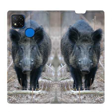 Housse Cuir Portefeuille PourXiaomi Redmi 9C Sanglier Pin