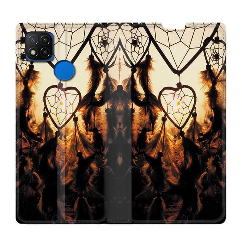 Housse Cuir Portefeuille PourXiaomi Redmi 9C Attrape Reve Noir