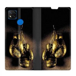 Housse Cuir Portefeuille PourXiaomi Redmi 9C Boxe Gant Vintage