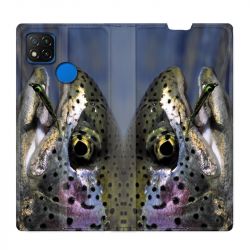 Housse Cuir Portefeuille PourXiaomi Redmi 9C Peche Truite