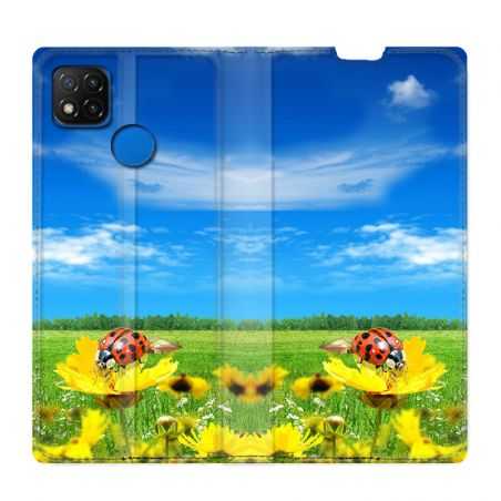 Housse Cuir Portefeuille PourXiaomi Redmi 9C Coccinelle