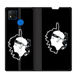 Housse Cuir Portefeuille PourXiaomi Redmi 9C Corse Noir