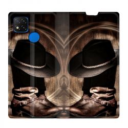 Housse Cuir Portefeuille PourXiaomi Redmi 9C Cow Boy Chapeau