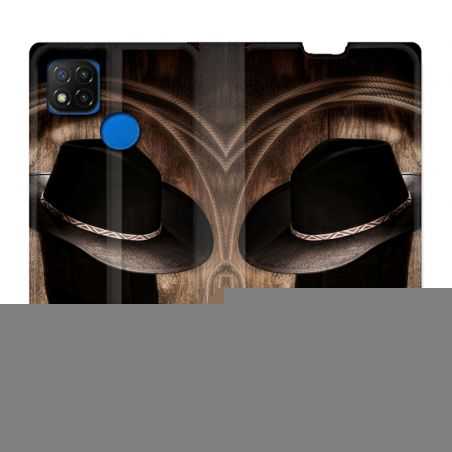 Housse Cuir Portefeuille PourXiaomi Redmi 9C Cow Boy Chapeau