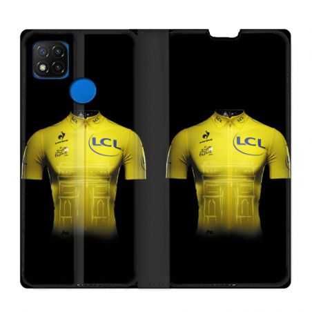 Housse Cuir Portefeuille PourXiaomi Redmi 9C Cyclisme Maillot Jaune