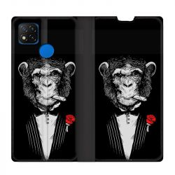 Housse Cuir Portefeuille PourXiaomi Redmi 9C Decale Singe Mafia