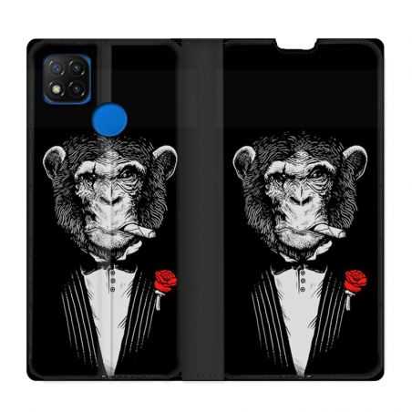 Housse Cuir Portefeuille PourXiaomi Redmi 9C Decale Singe Mafia