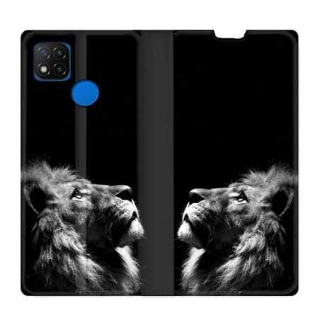 Housse Cuir Portefeuille PourXiaomi Redmi 9C Roi Lion
