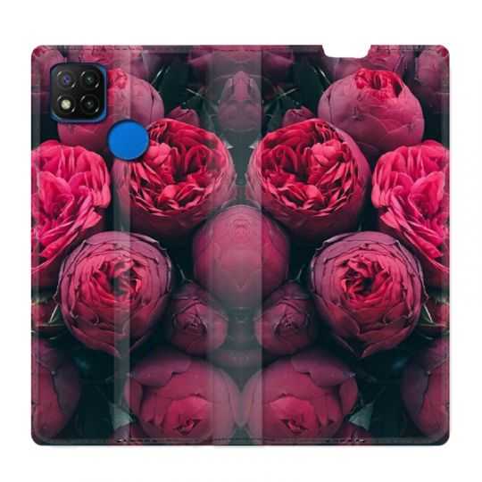 Housse Cuir Portefeuille PourXiaomi Redmi 9C Fleur Pivoine