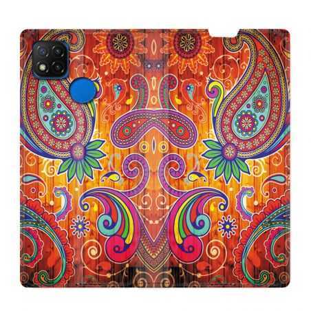 Housse Cuir Portefeuille PourXiaomi Redmi 9C Fleur Psychedelic