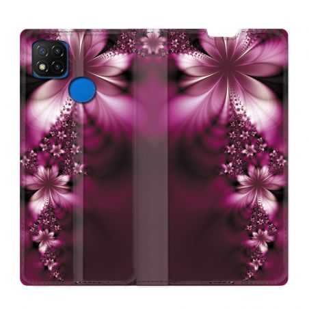 Housse Cuir Portefeuille PourXiaomi Redmi 9C Fleur Violette Montante