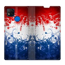 Housse Cuir Portefeuille PourXiaomi Redmi 9C France Eclaboussure