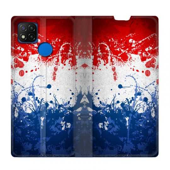 Housse Cuir Portefeuille PourXiaomi Redmi 9C France Eclaboussure